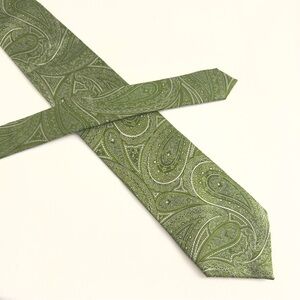 Stafford Green Paisley Silk Tie